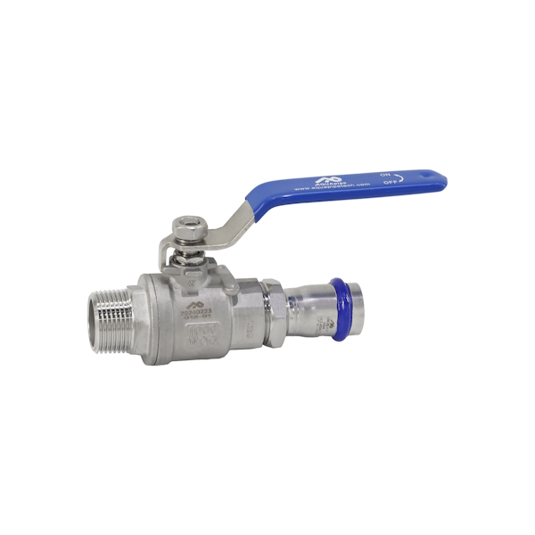 Locking Ball Valve with Male NPT and Press Fitting End 1 Locking Ball Valve with Male NPT and Press Fitting End